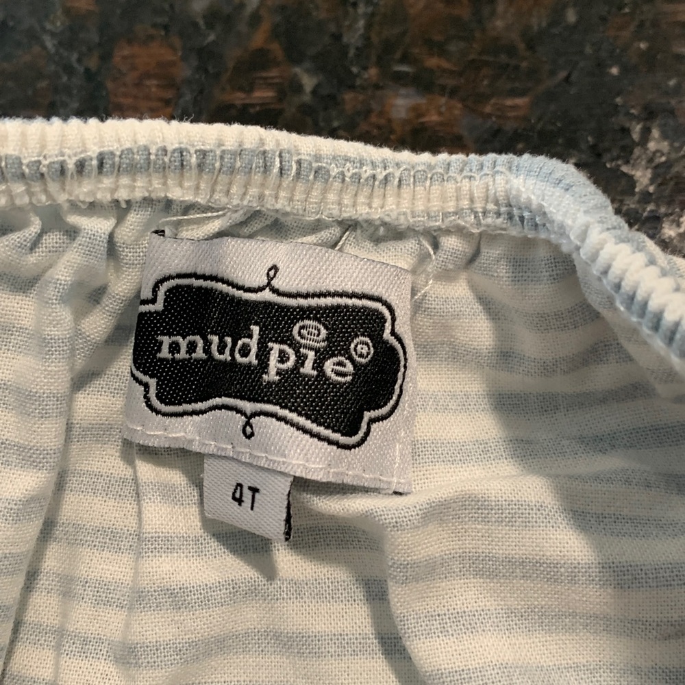 Mud Pie Light Blue Striped Baby Top - Picture 3 of 4
